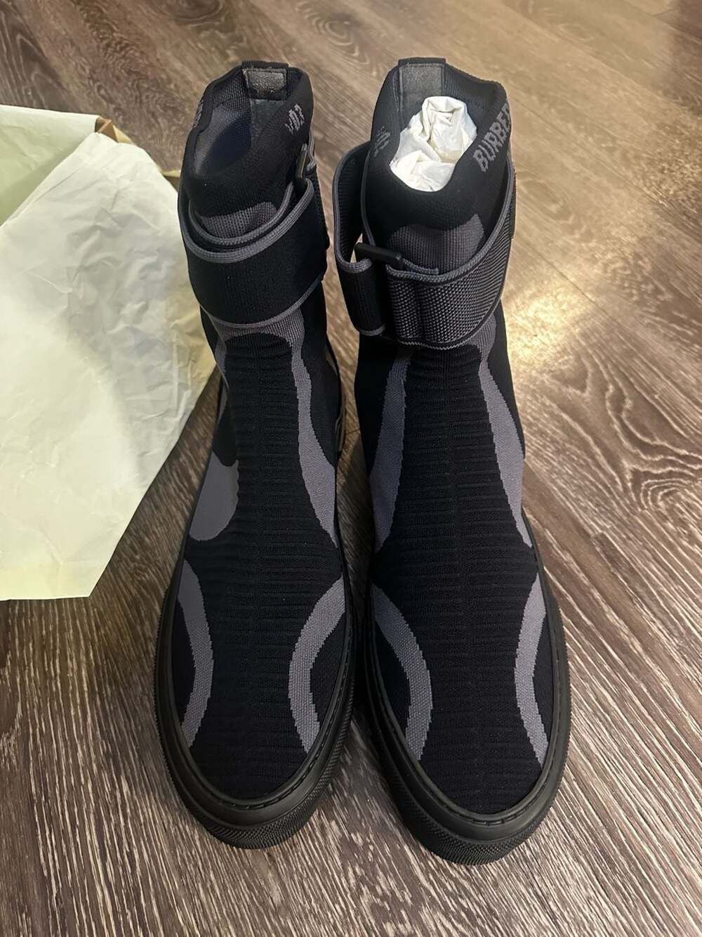 Burberry Knitted Stretch Nylon Sub High-Top Sneakers
